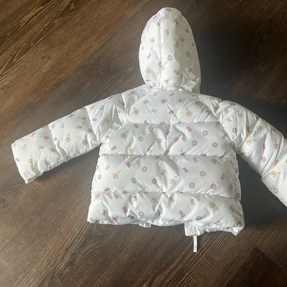Hello Kitty Midweight Hooded White Puffer Jacket 2T